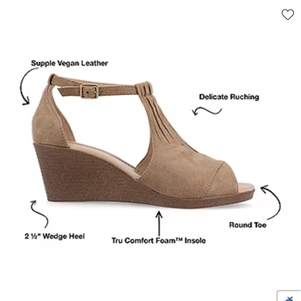 Journee Collection Kedzie Wedge Sandal, Taupe - Picture 5 of 9